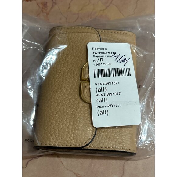 Valentino Garavani V Logo Card Case in Cappuccino Womens Leather Wallet - Picture 12 of 12